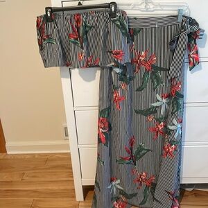 Wrap skirt and tube top set